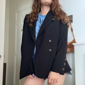 Gibson Latimer Black Asymmetric Double Breasted Blazer‎ Size Medium